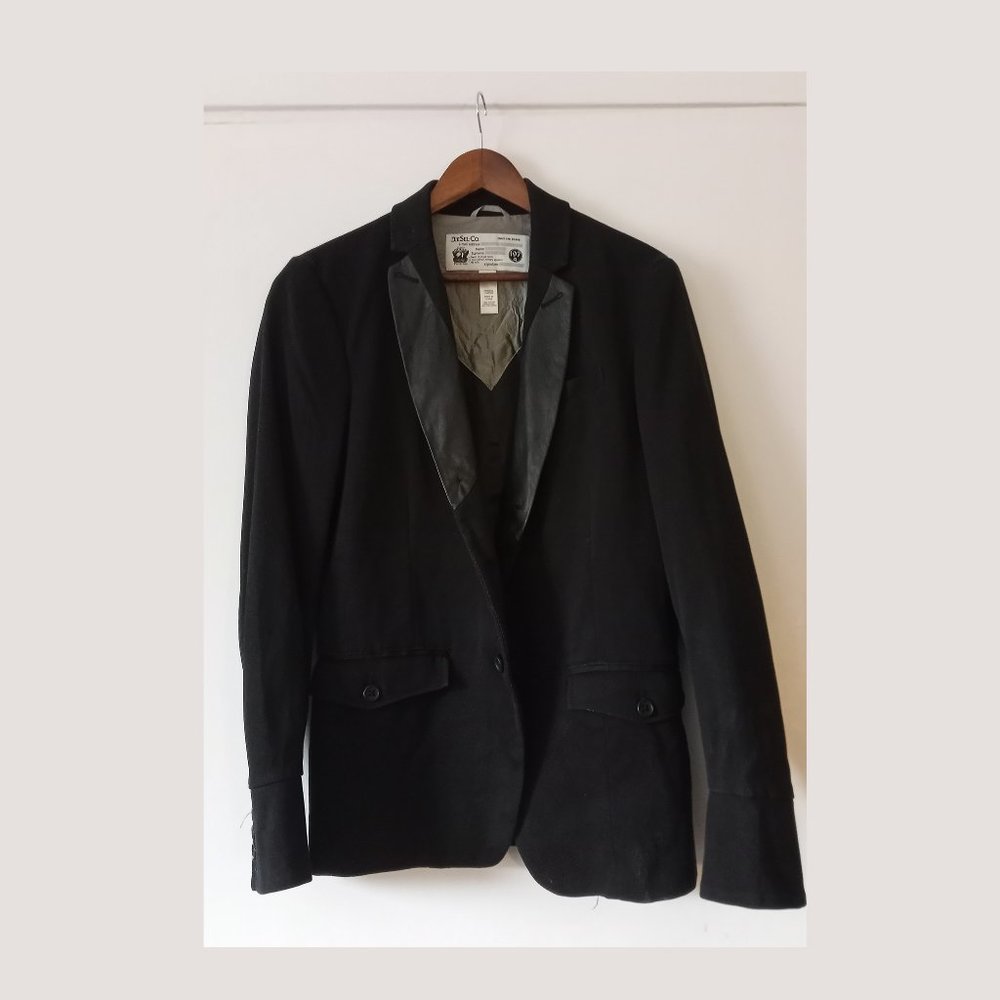 DIESEL - Leather collar blazer- Sz L